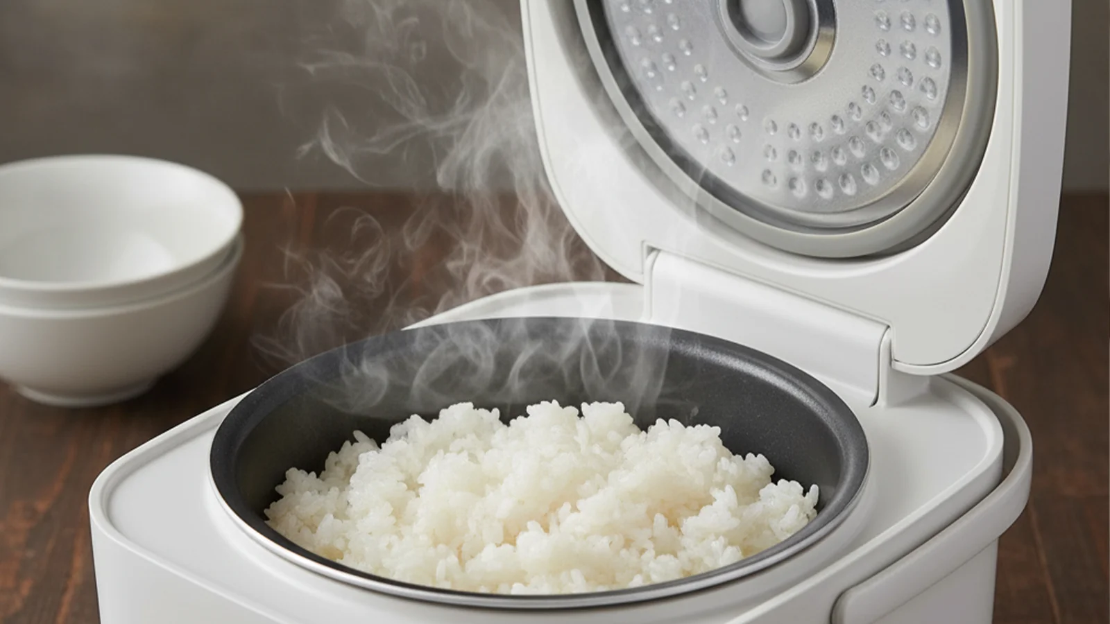 炊飯器で炊き上がった白ごはん