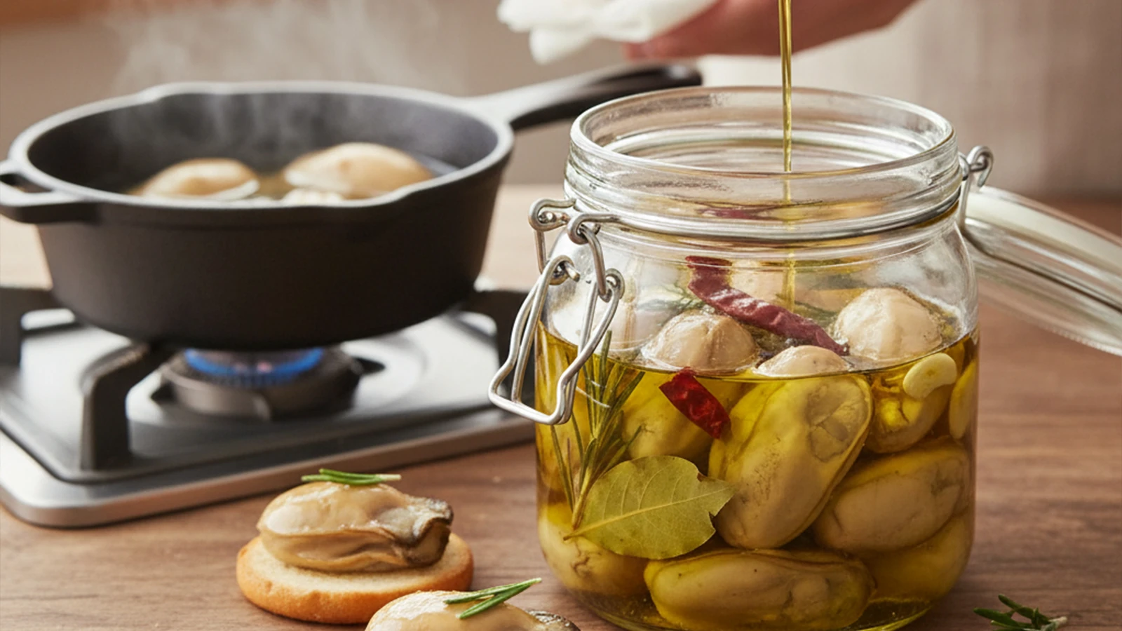 牡蠣のオイル漬け