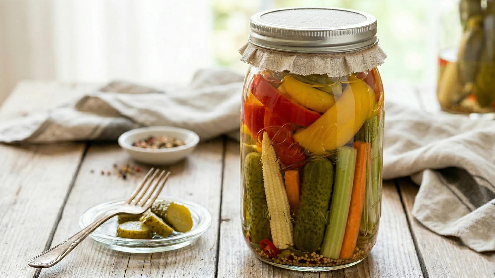 ビンに入ったピクルス